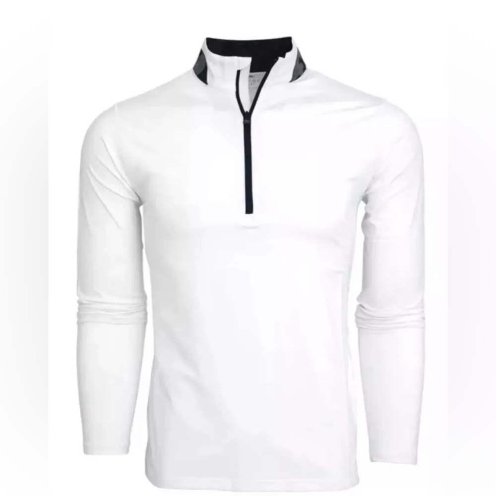 New Greyson 1/4 Zip Mockneck Active Wear Men’s Long Sleeve Shirt White Size XL
